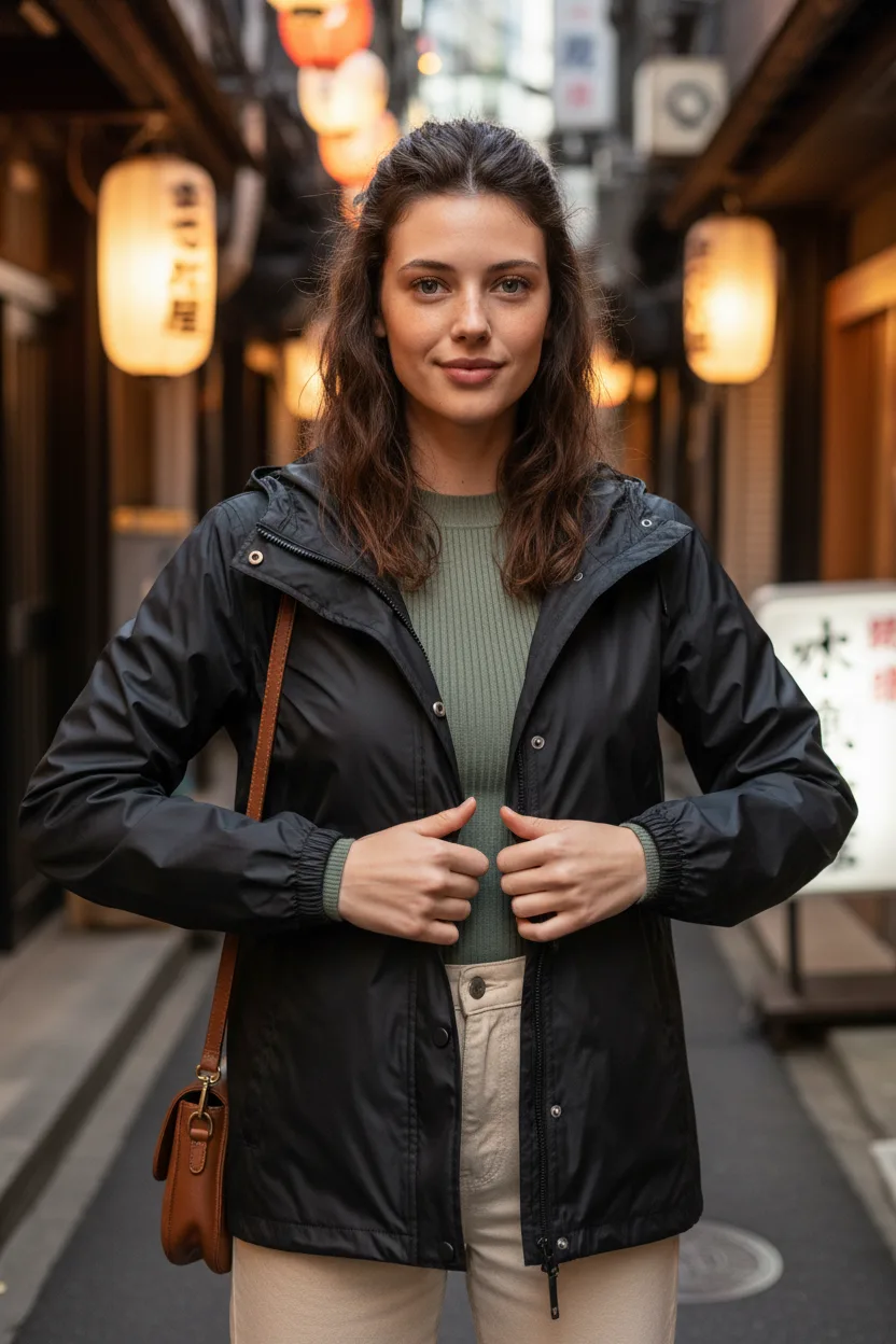 rain jacket close-up — Emma Roams