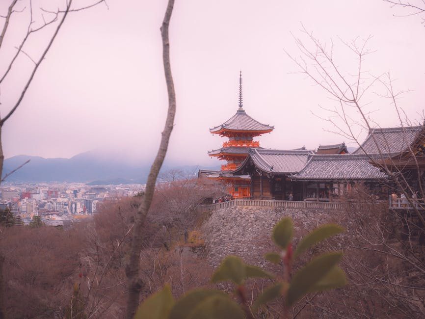 Kiyomizu-dera Temple surrounded by nature in Kyoto