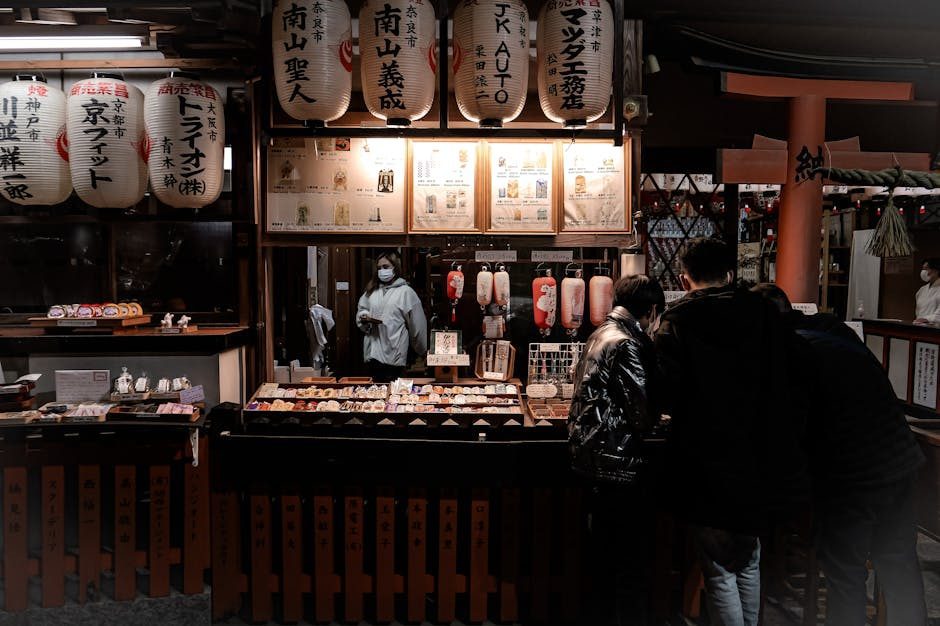 Nishiki Market food stalls in Kyoto