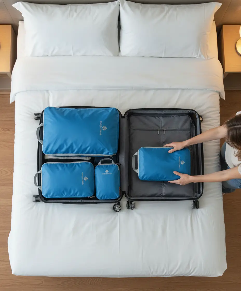 best travel laundry bag to separate dirty clothes — Emma packing organizer system
