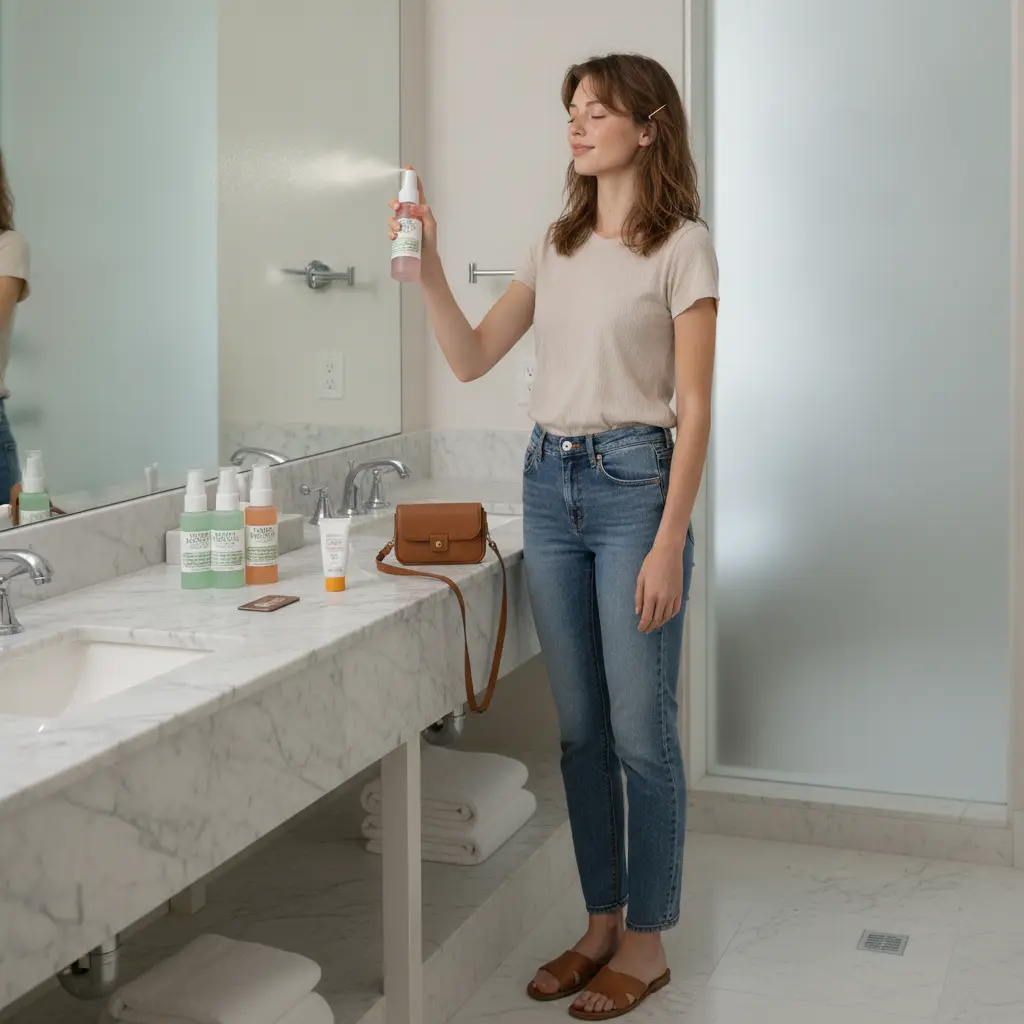 best retinol serum that won't irritate skin while traveling — Emma travel skincare routine