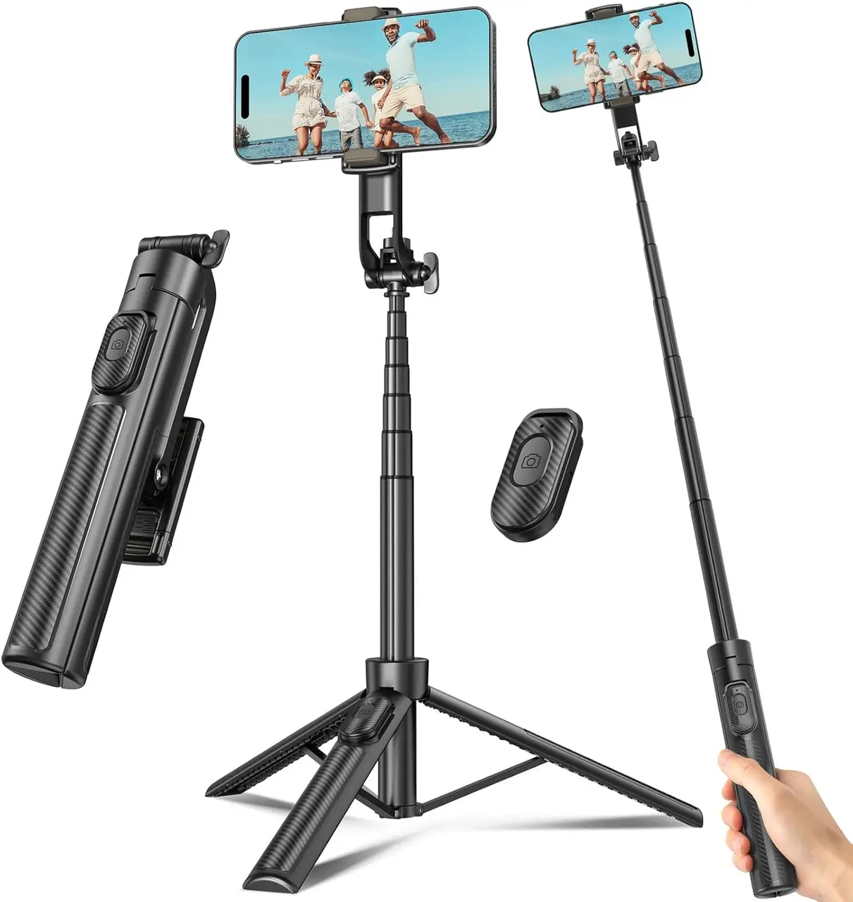 Selfie Stick Travel Tripod with Remote